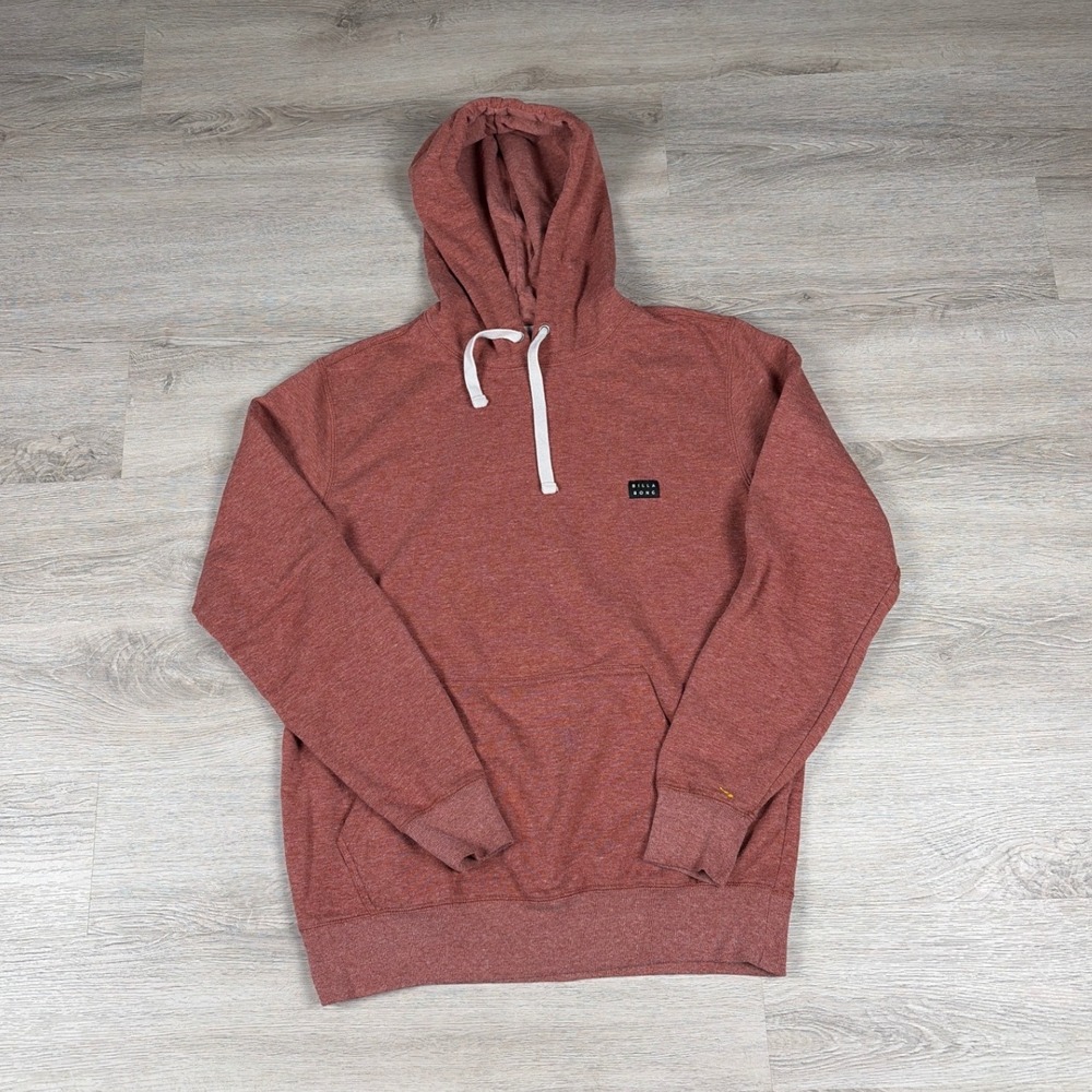 Billabong Hoodie Mens Small Red Heathered Pullover Sweatshirt Skater Surf